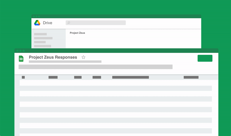 Animation showing documents being created when new rows are added to a spreadsheet